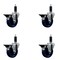 Service Caster 4'' Solid Poly Swivel 1-1/8'' Expanding Stem Caster Set with Brake, 4PK SCC-EX20S414-SPUS-PLB-118-4 - alternate 1